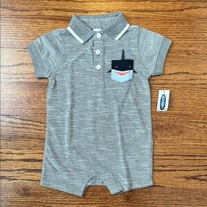 Old Navy Gray Shark Pocket Bodysuit